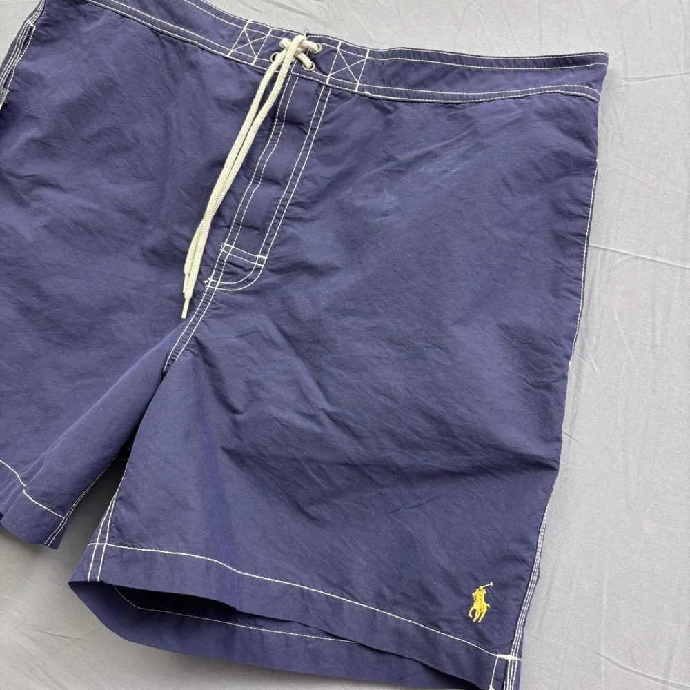 Polo‎ Ralph Lauren Mens Navy Blue Swim Trunks XXL NWT Contrast Stitch Summer